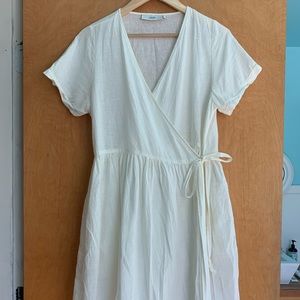 The tiny big sister linen wrap dress size 38 (M) white